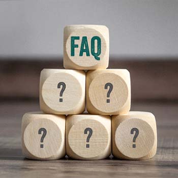 Series of blocks labeled with question marks and “FAQ”