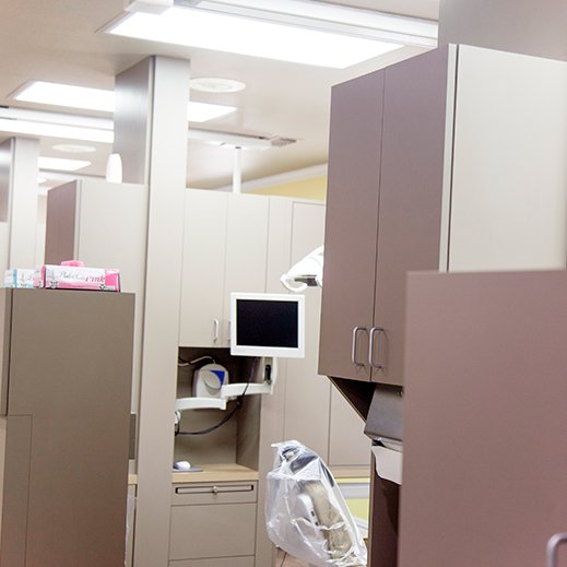 Hallway leading to dental exam room