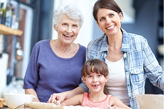 Mother daughter and granddaughter