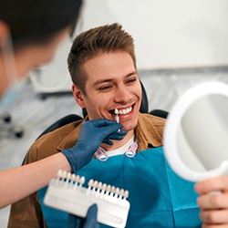 Patient in Wylie talking to dentist about teeth whitening