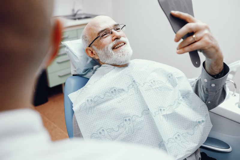 Patient smiling in dental chair