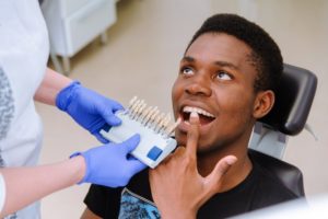 a man with a healthy mouth about to get a cosmetic treatment