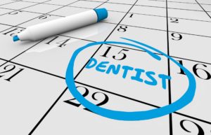 Dentist appointment circled on calendar 